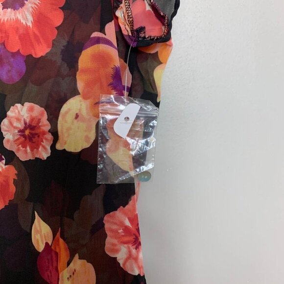 Charming Charlie Semi Sheer Floral Drop Peplum Top Size Small Whimsigoth Spring - Picture 5 of 6